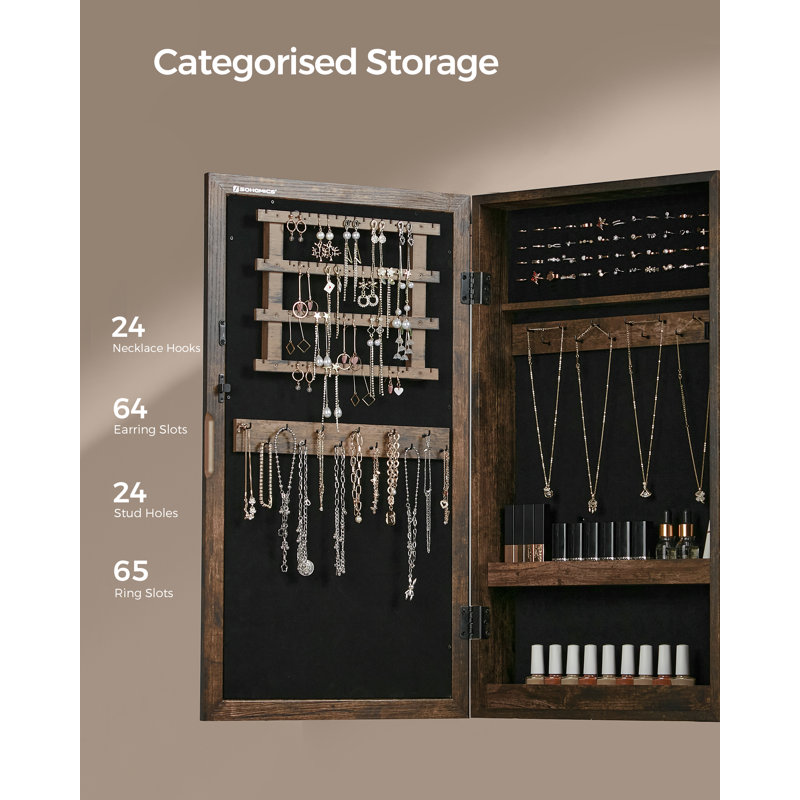 Rustic wall mounted jewelry cabinet discount